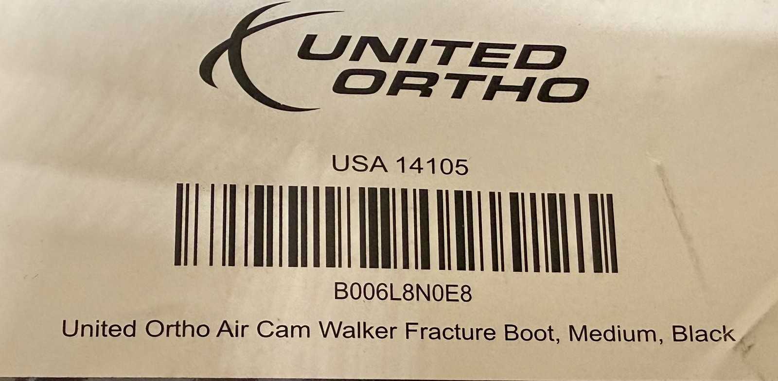 United Ortho Air Cam Walker Fracture Boot Medium Black New
