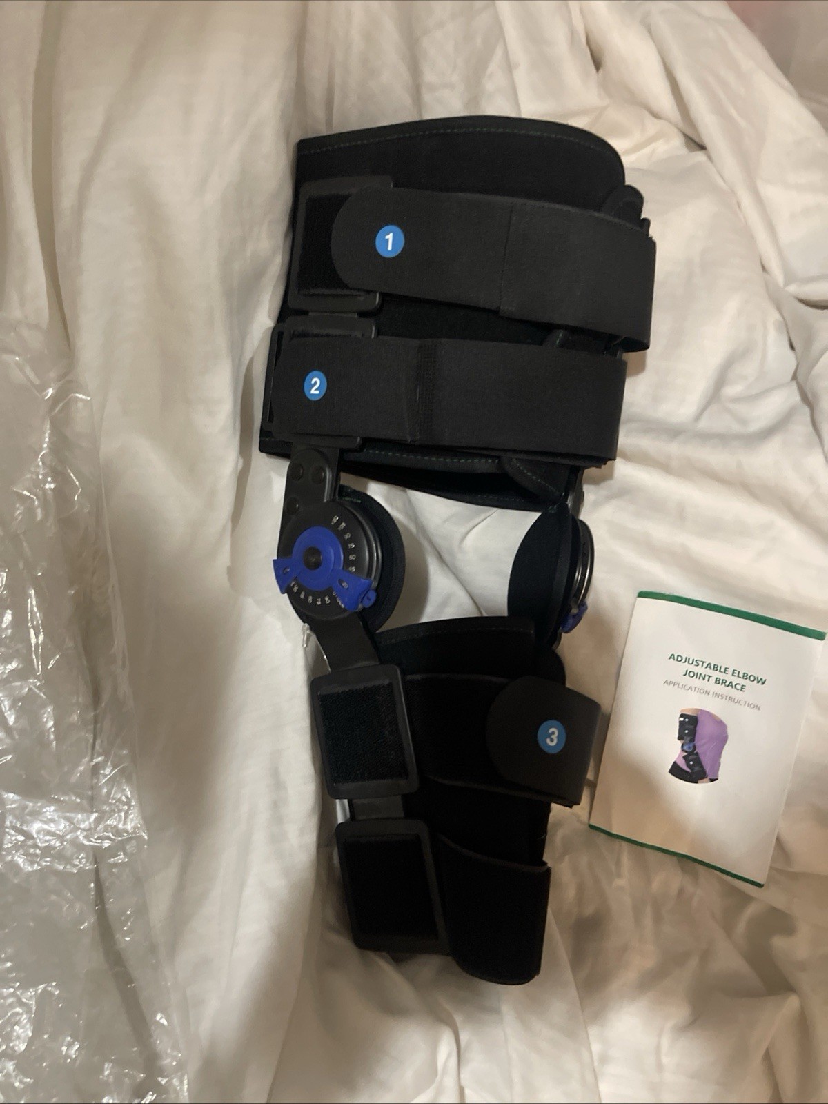 Adjustable Hinged Elbow Joint Arm Brace Support Splint OS LEFT / RIGHT Instrctns