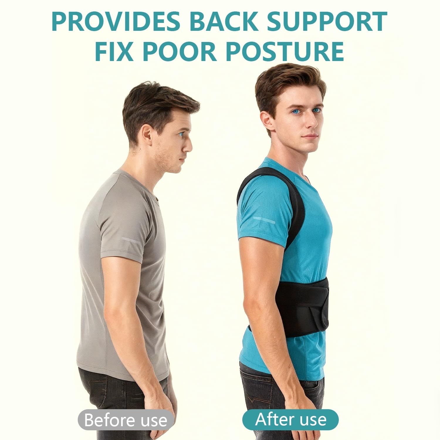 Upgraded Back Brace Posture Corrector, Adjustable Support for Men & Women, Fu…