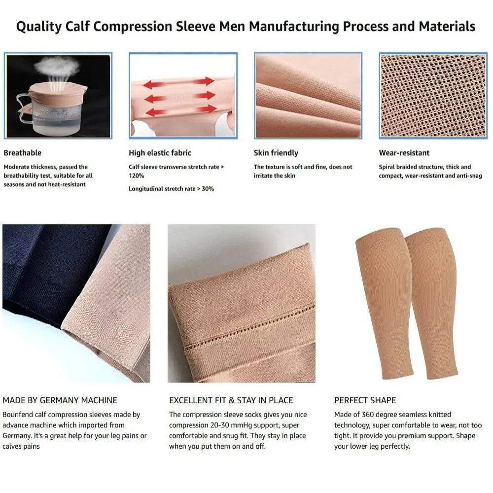 20-30mmHg Calf Compression Sleeve 2 Levels Pressure Breathable Calve
