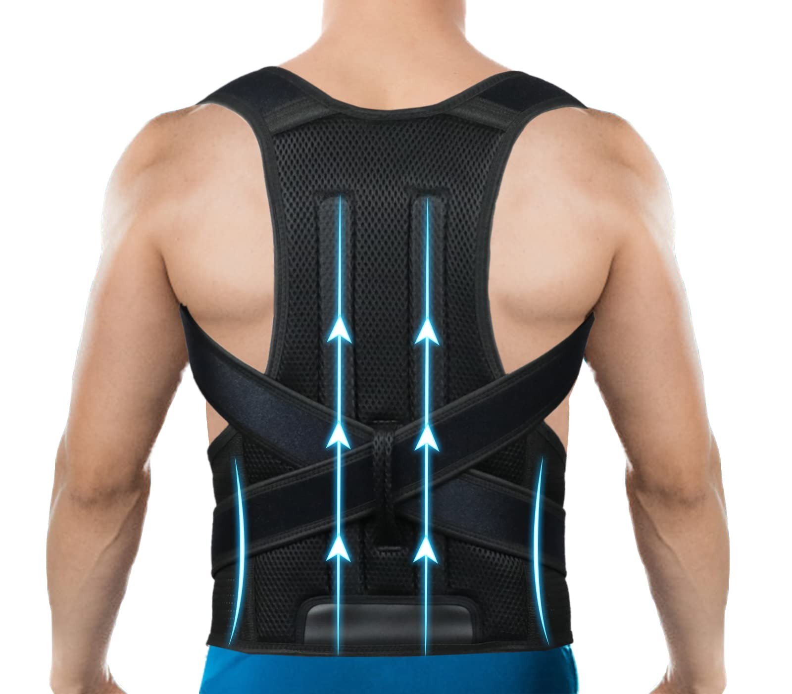 Back Brace Posture Corrector for Women and Men, XX-Large, black