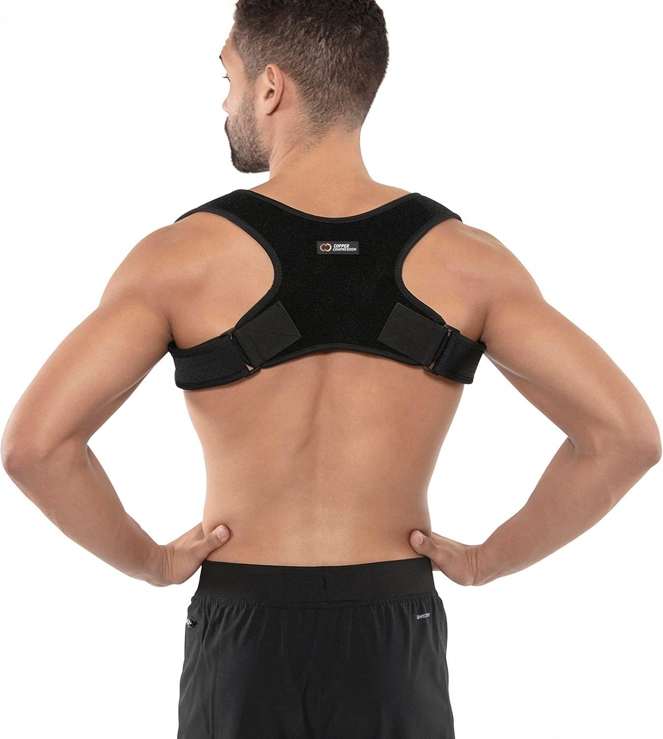 Copper Infused Back Brace Posture Corrector for Men & Women – Adjustable Support