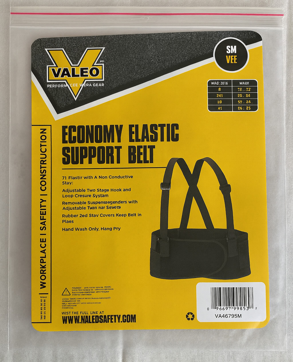Valeo Economy Elastic Support Belt – SM, MD, L, XL