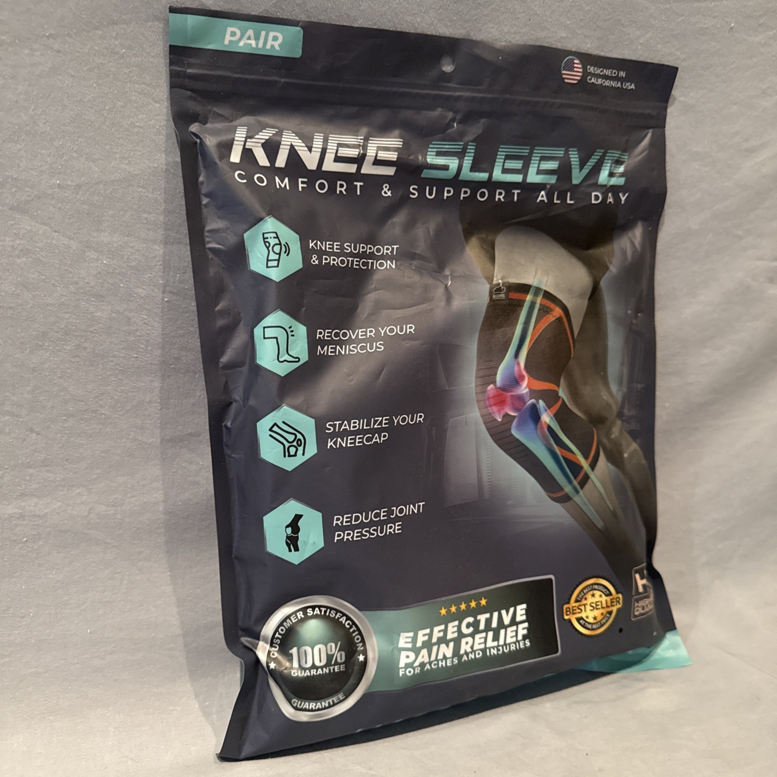 Modvel 2-Pack Compression Knee Brace Men Women Running ACL Arthritis Relief XL