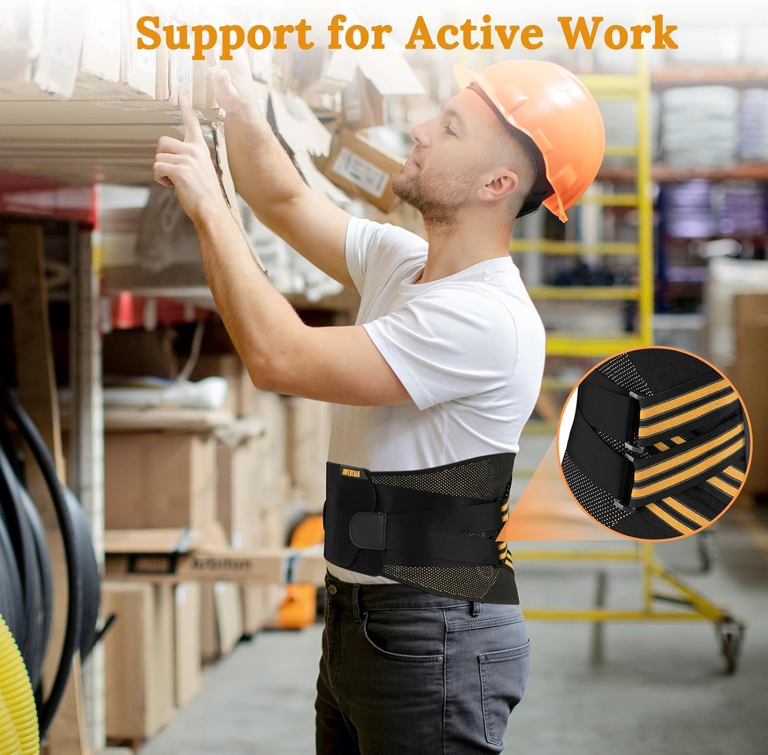 Copper Lower Back Brace – Removable Spine Rods & Therapy Pocket for Pain Relief