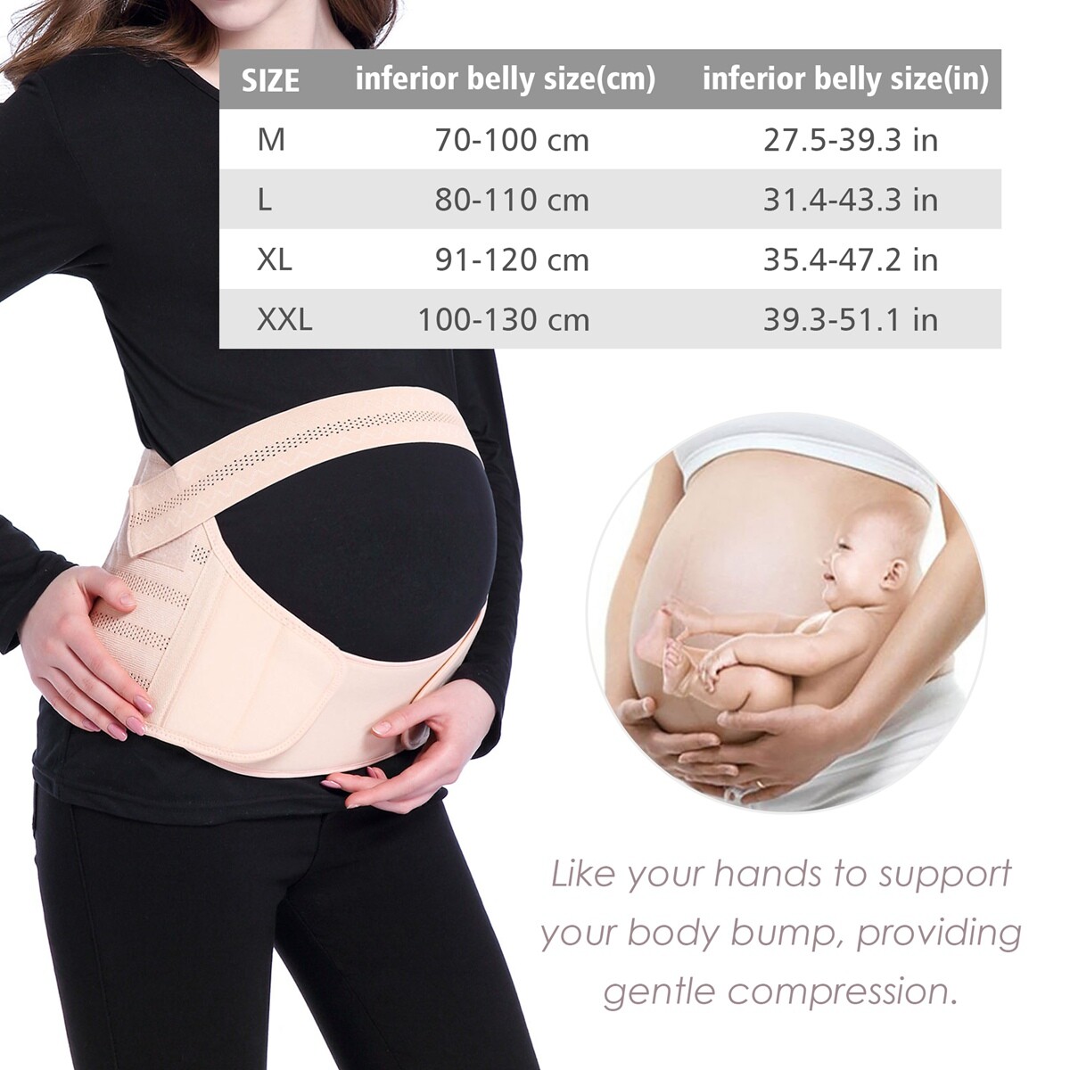 No Rolling Down, XL Maternity Belt Band for Birth Preparation, Labour & Recovery