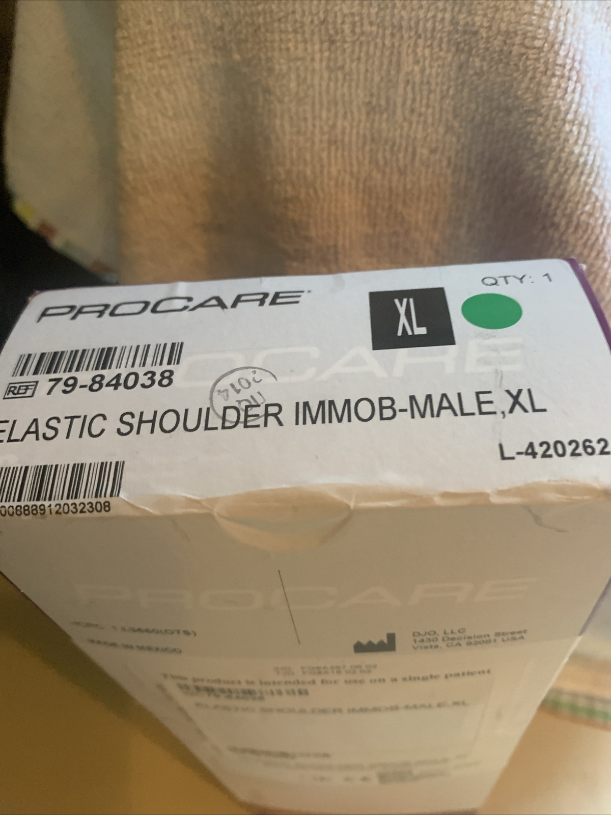 ProCare Elastic Shoulder Immobilizer-Male- Size: X Large- ref 79-84039 NEW