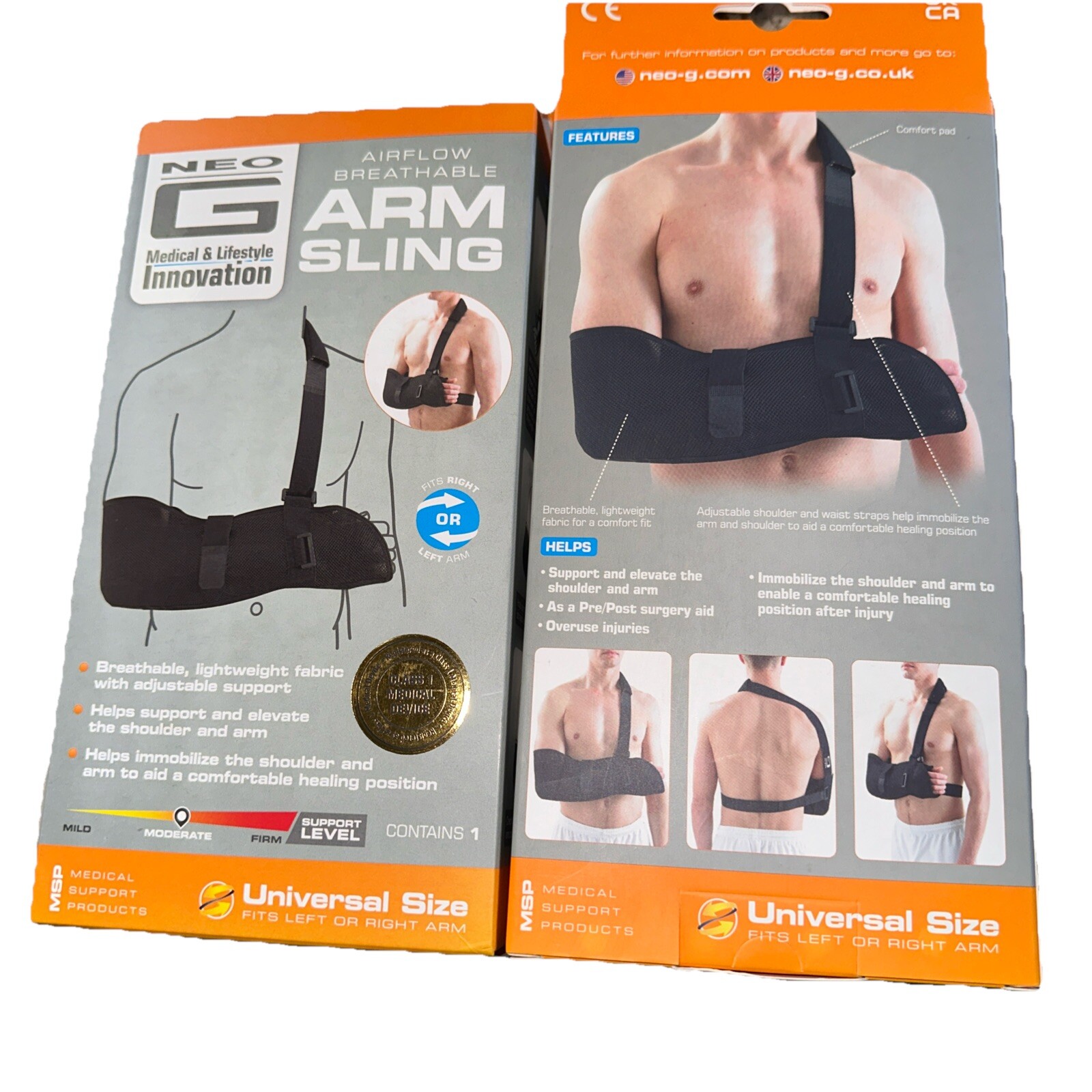 2PK Neo G Arm Sling Airflow Breathable ~ 1 Sling Each ~ Universal Size