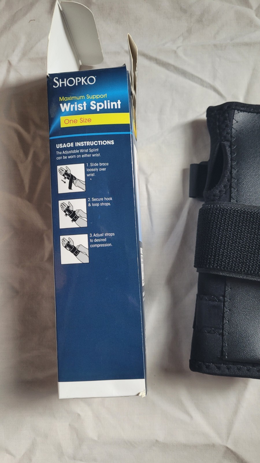 Shopko Maximum Support One-size Adjustable Wrist Splint New, Open-box