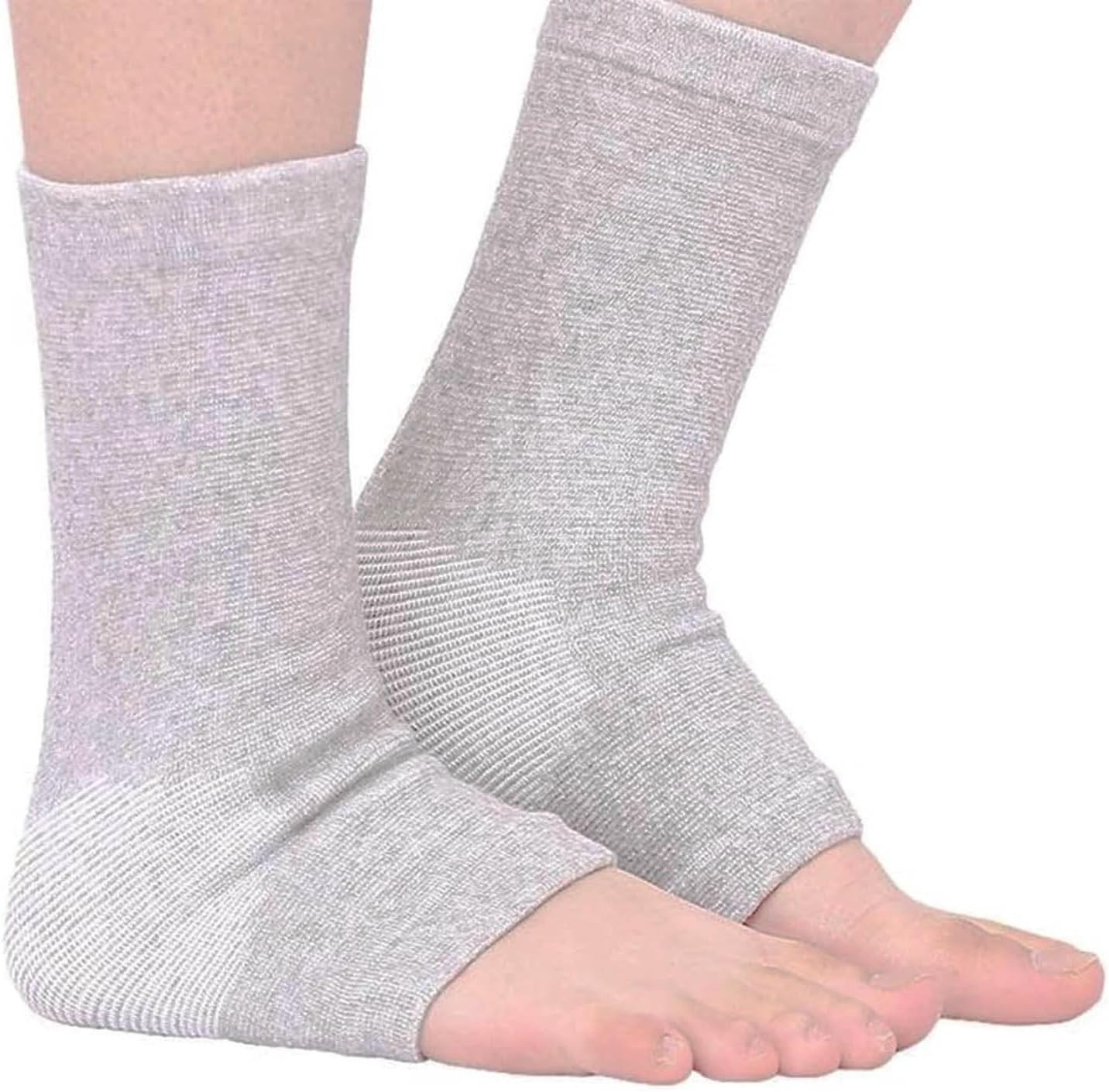 2 Pairs of Compress Bamboo Foot Sleeves,Keep Warm Bamboo Ankle Socks Foot Sleeve