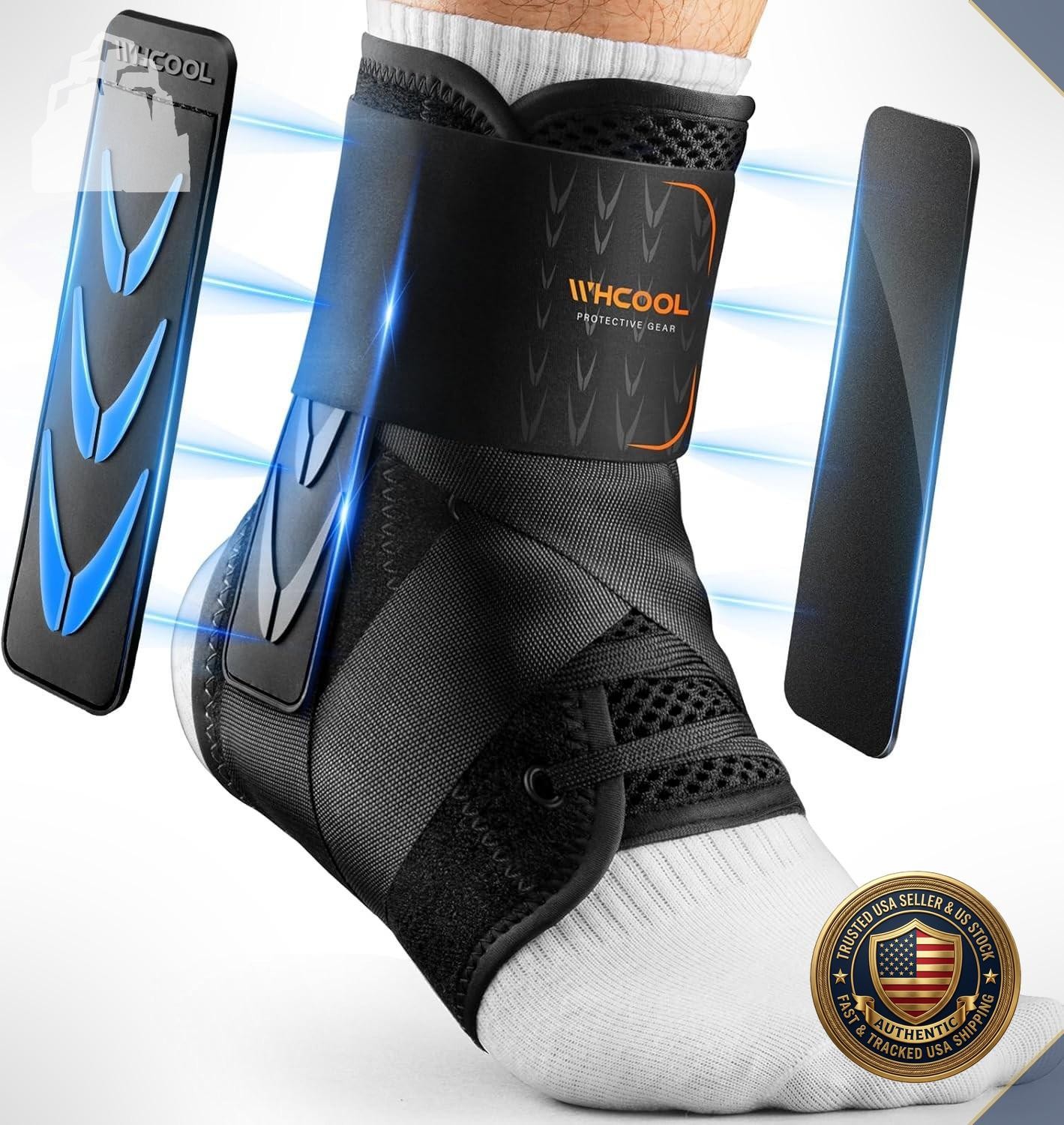 Slim-Fit Ankle Brace Sprained Ankle Quick Lace-Up Support M 12-13in