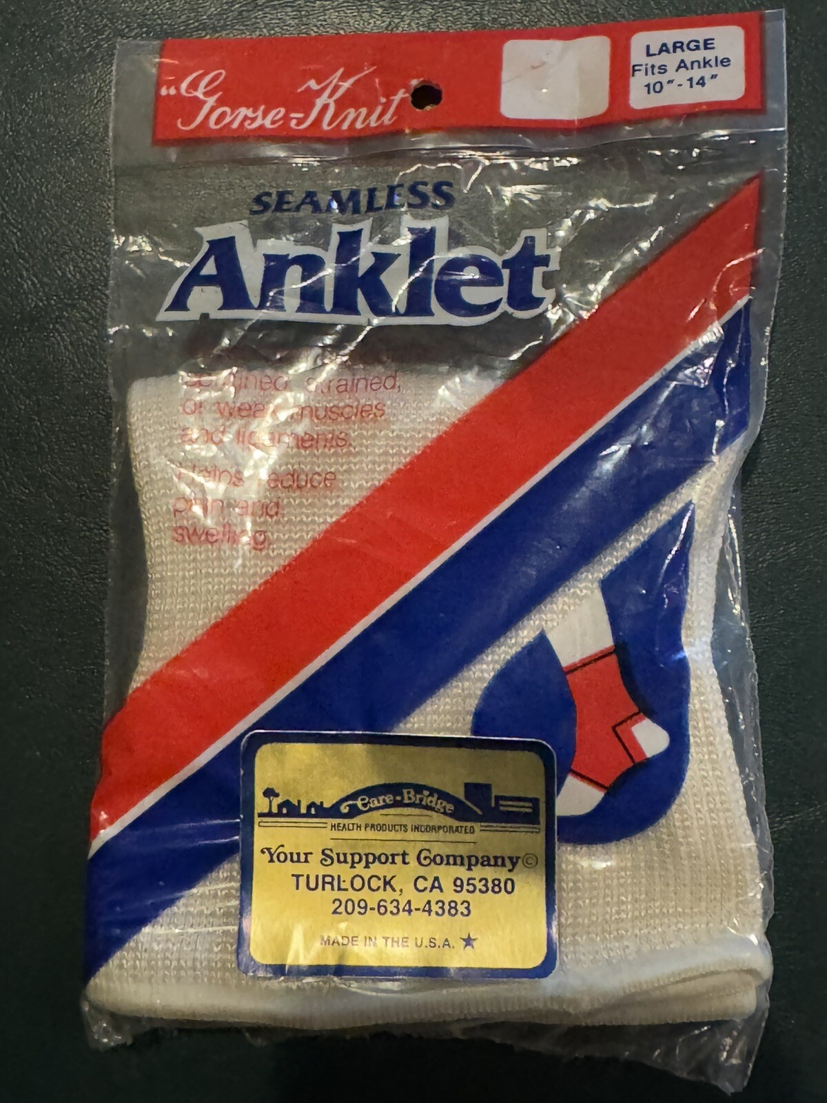 Seamless Anklet Elastic Knit Ankle Support – Large Fits Ankle 10”-15” New