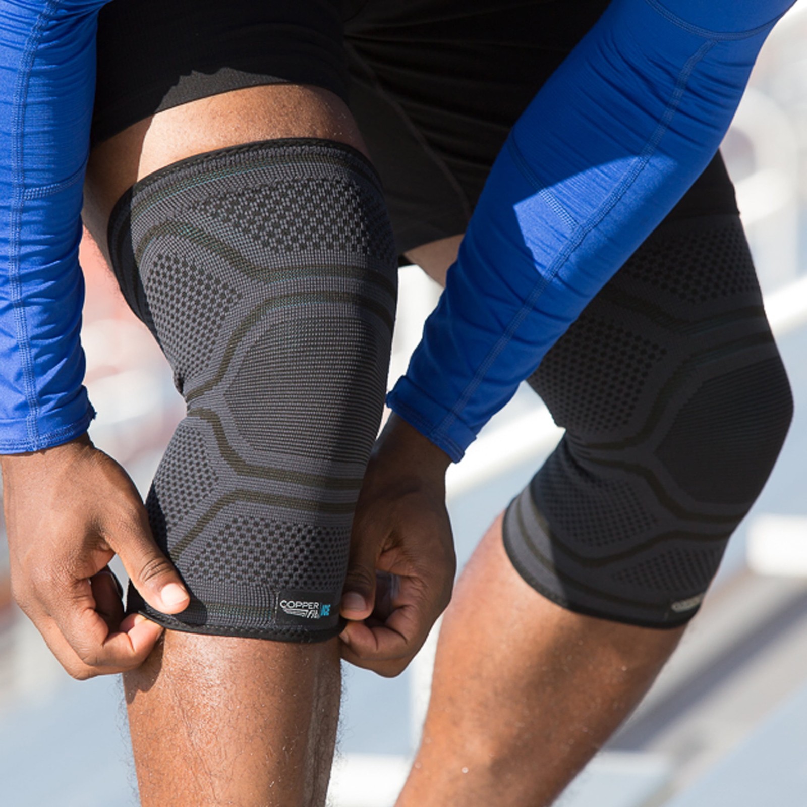 Compression Knee Sleeve, Menthol Infused, 3XL, Black, 1-Pack, FSA HSA Eligible