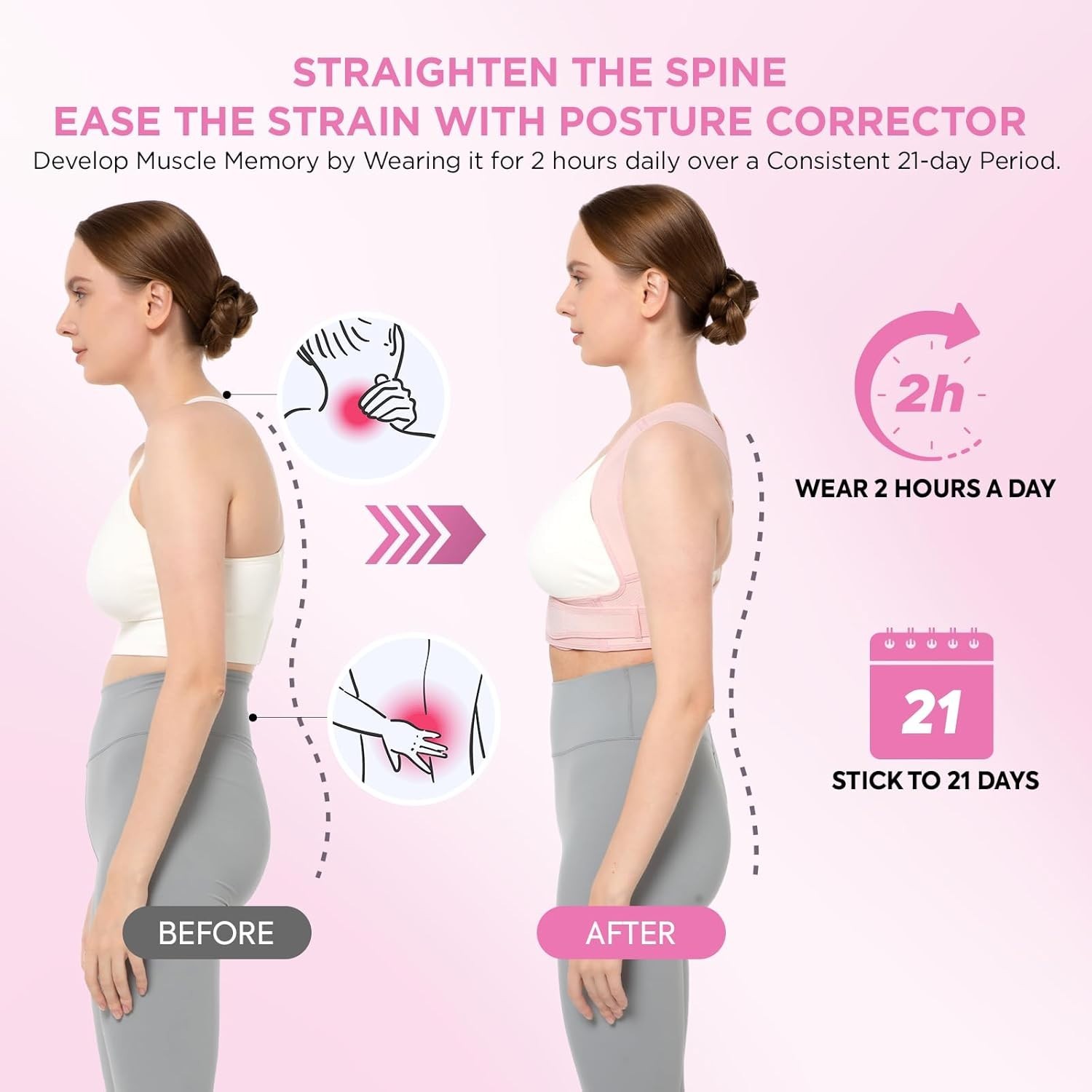Breathable Posture Corrector – Pain Relief for Neck, Shoulders & Back – S/M
