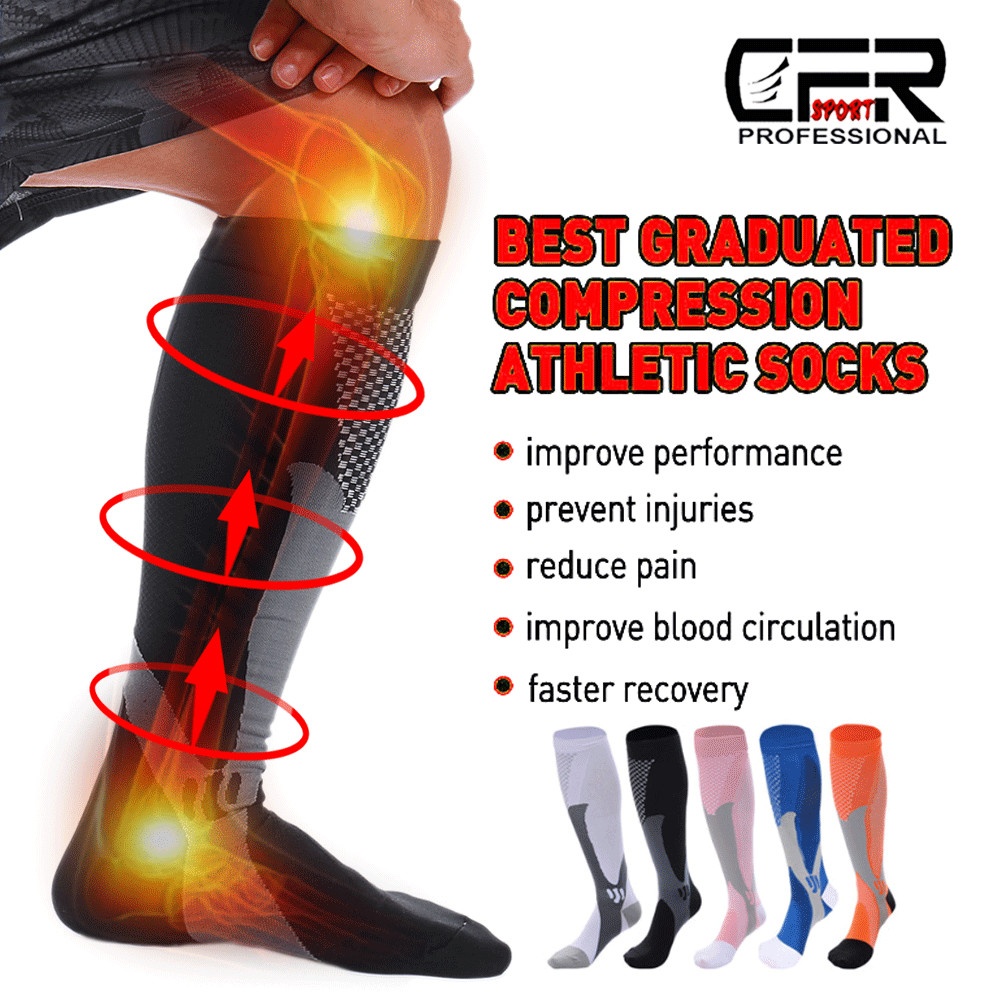 Copper Compression Socks 20-30mmHg Graduated Support Mens Womens Sport Medical