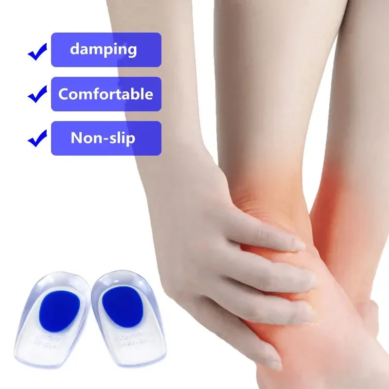 Silicone Gel Insoles Pain Heal Cushion Bone Spurs Pain Relief Heel Cushion Thick