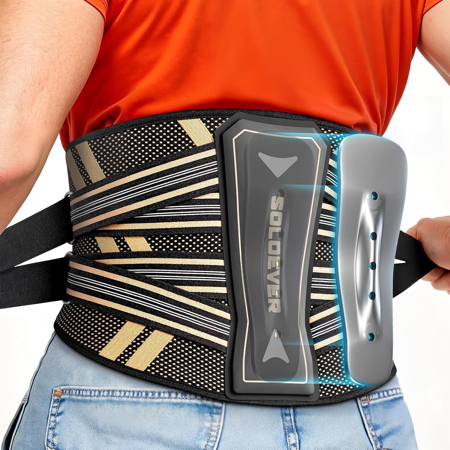 Ultra Breathable Medical Grade Back Brace for Pain Relief – Adjustable Support