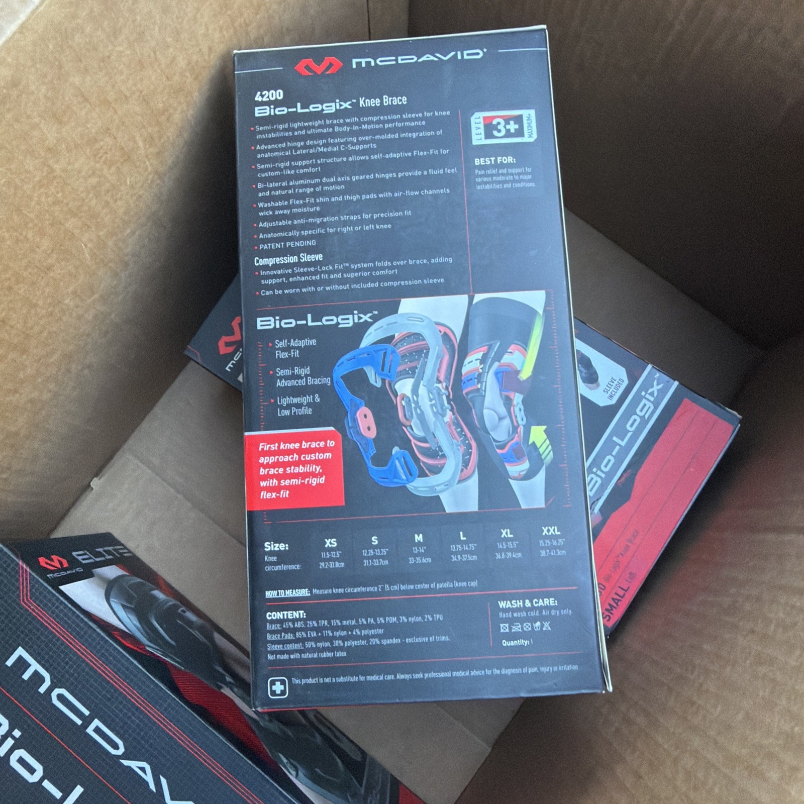 McDavid elite 4200 bio logix knee brace level 3+ size small left 12.25-13.25