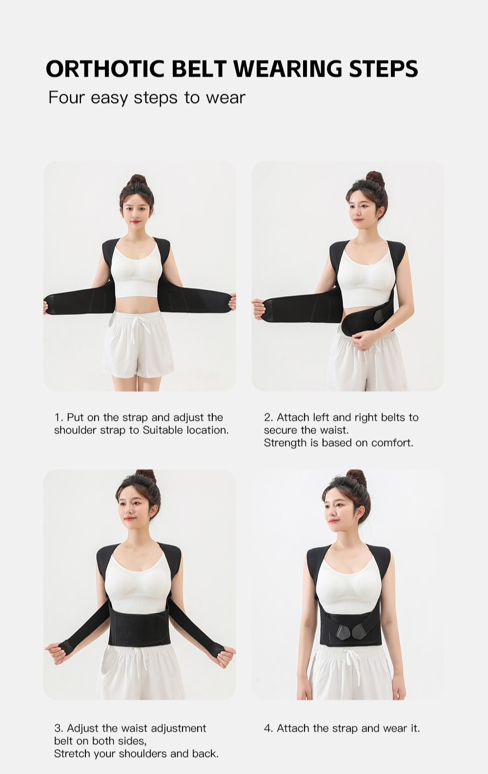 Upper Back Posture Corrector Shoulder Straightener Adjustable Support Belt