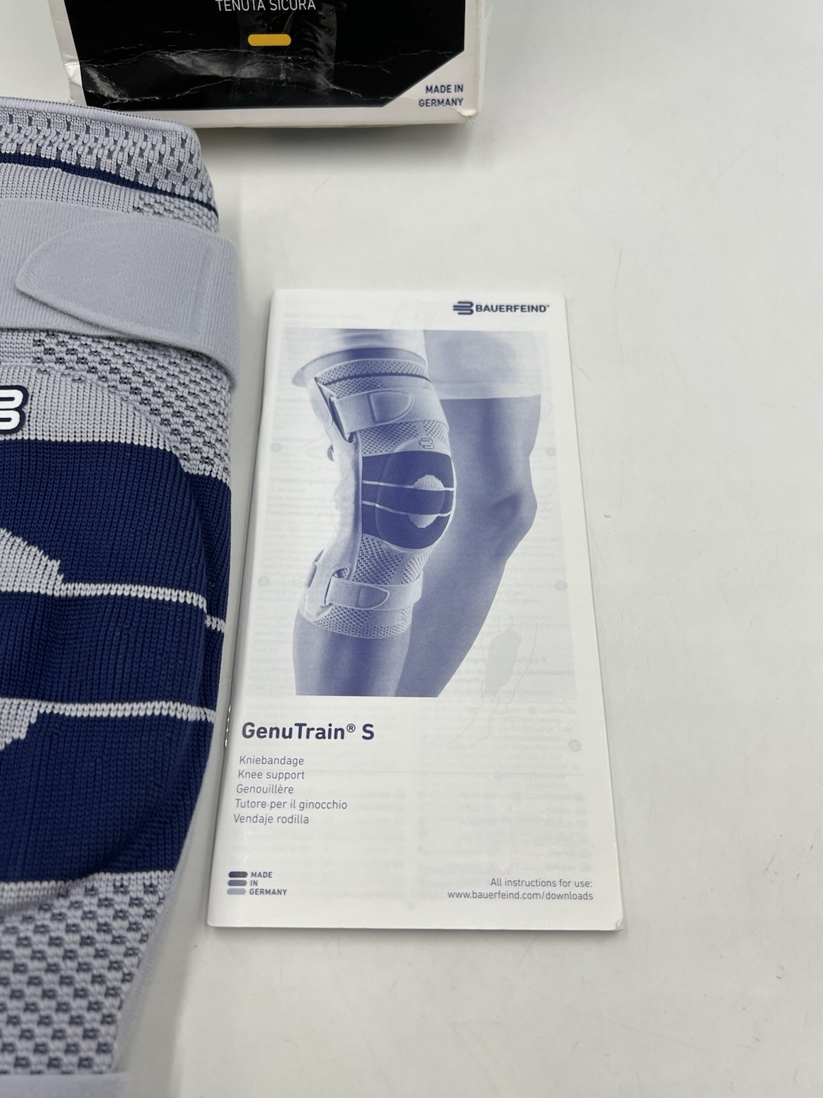 Bauerfeind GenuTrain S Size 5 Left Knee Joint Brace Patella Support Sleeve ACL