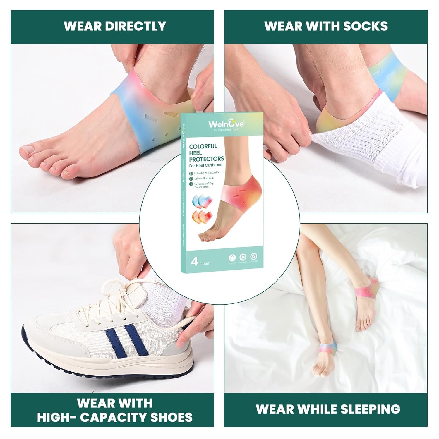 Plantar Fasciitis Heel Protectors Silicone Heel Cups for Plantar Fasciitis