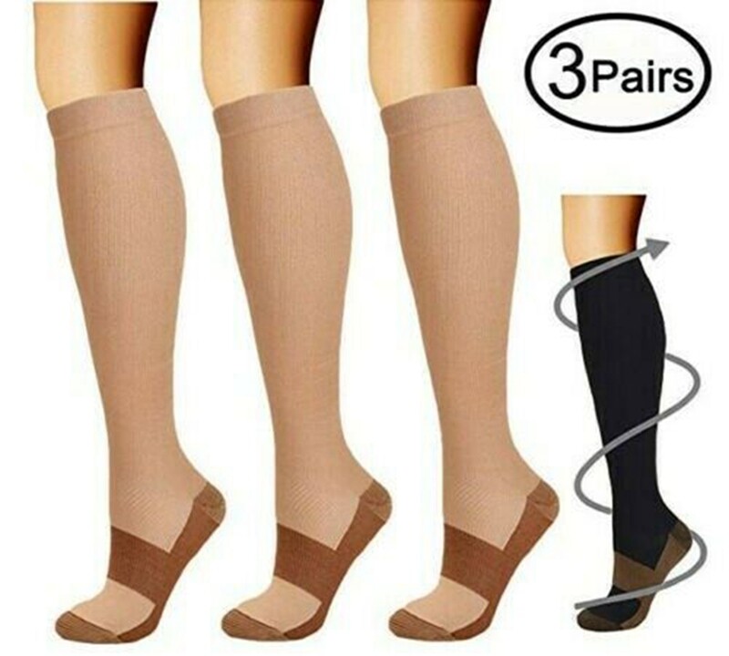 3 Media De Supprot Socks Compression Socks For Women& Men Graduated 20-30 mmHg