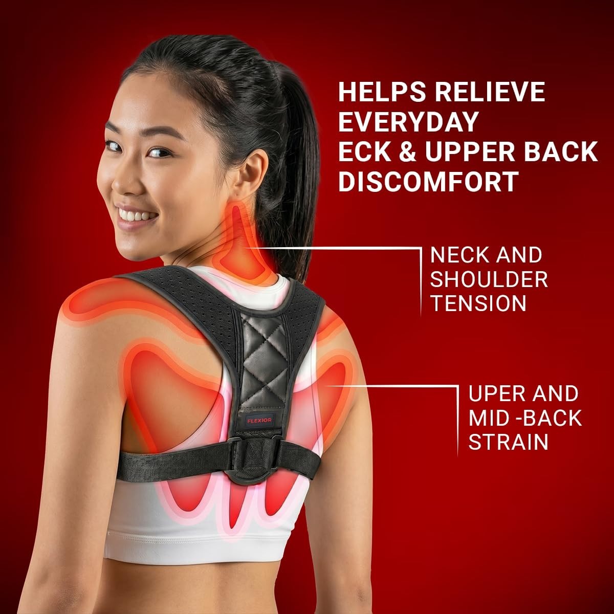 FLEXIOR Posture Corrector for Women and Men, Adjustable Back braces for Upper &