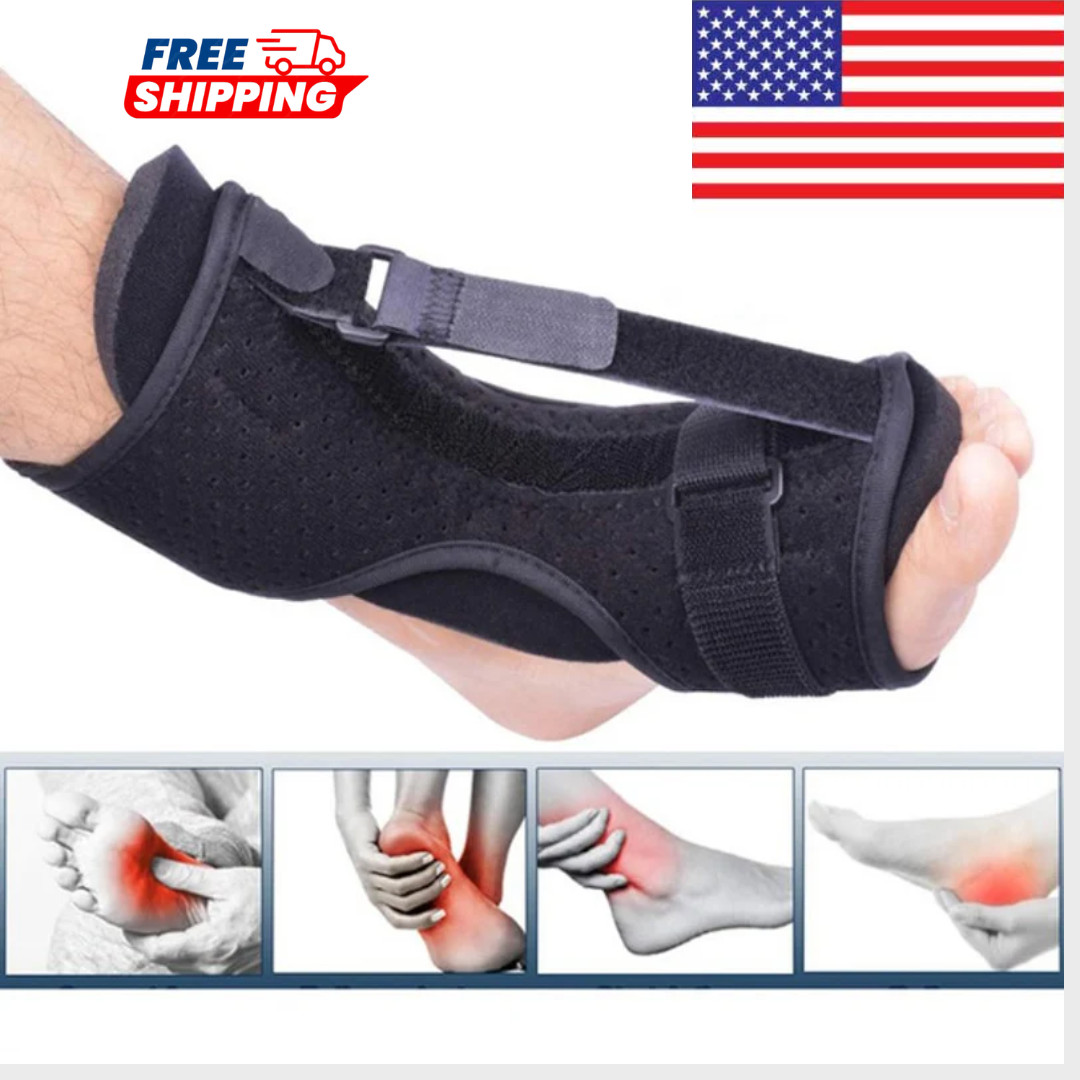 Plantar Fasciitis Night Splint Adjustable Foot Drop Ankle Brace Support Toe Pain