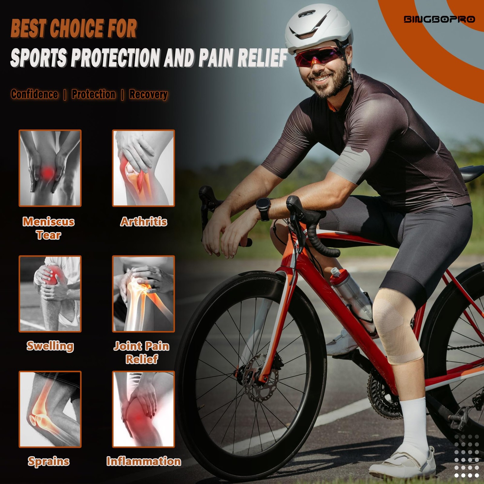 Knee Brace for Pain Relief – Knee Compression Sleeves for Men and Women, Knee…