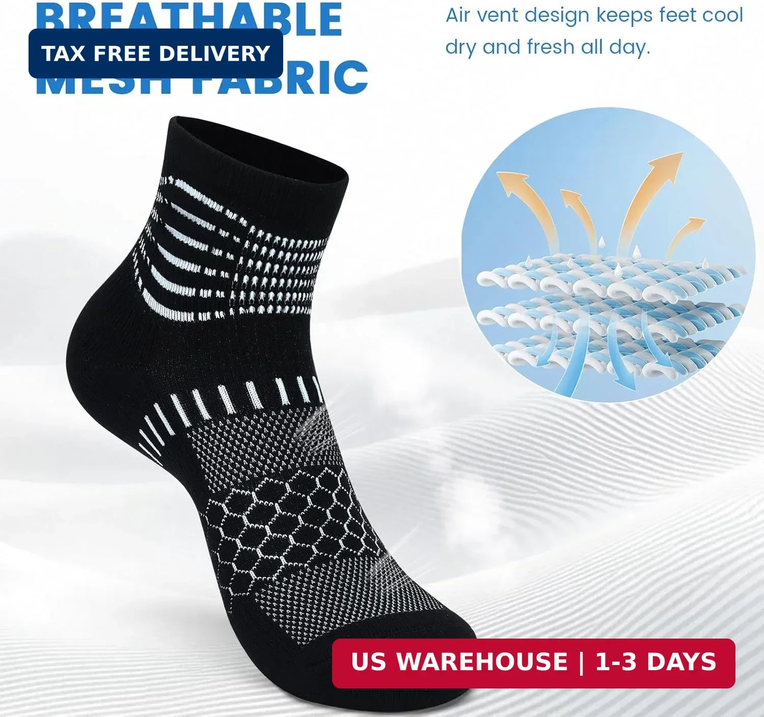 IRAMY Ankle Compression Socks for Women Men Plantar Fasciitis Relief 3/5 Pairs C