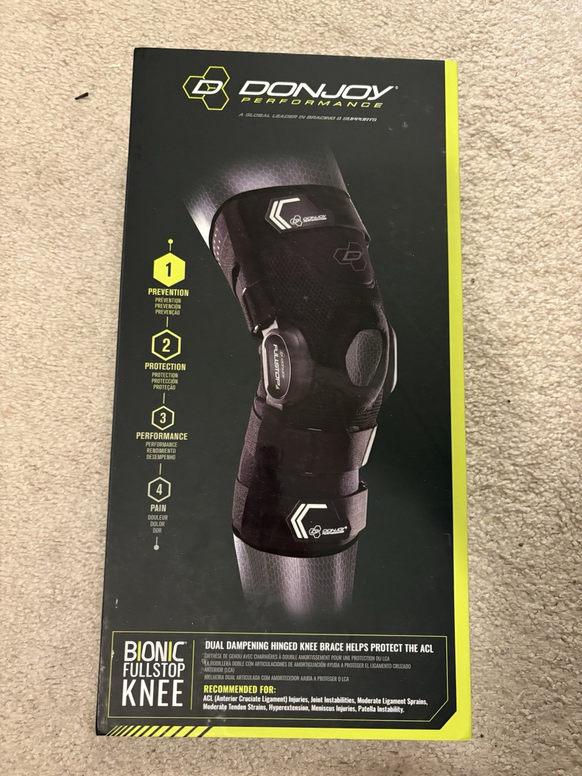 DonJoy Performance Bionic Fullstop Knee Brace Small (Black)(Open Box)