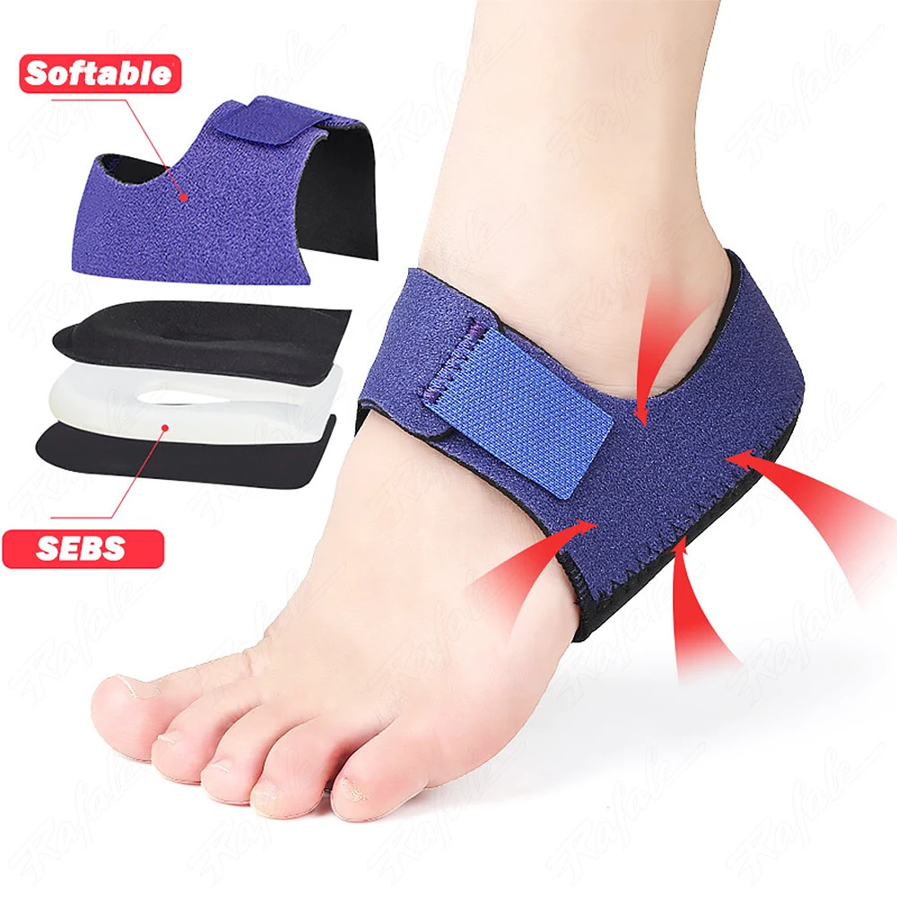 Gel Heel Insoles for Shoes Plantar Fasciitis Socks Women Men Heel Spur Pain Reli