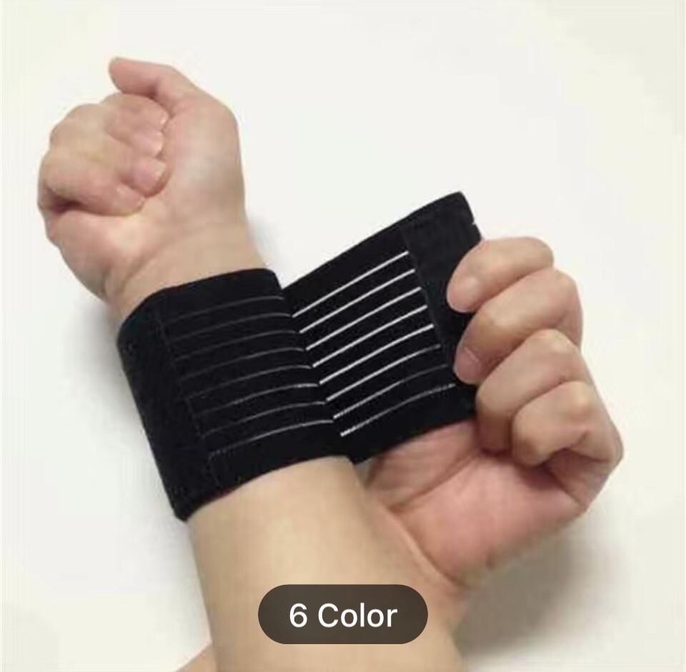 Pair Of Sports Wrist Band Brace Wrap Adjustable Support Gym.