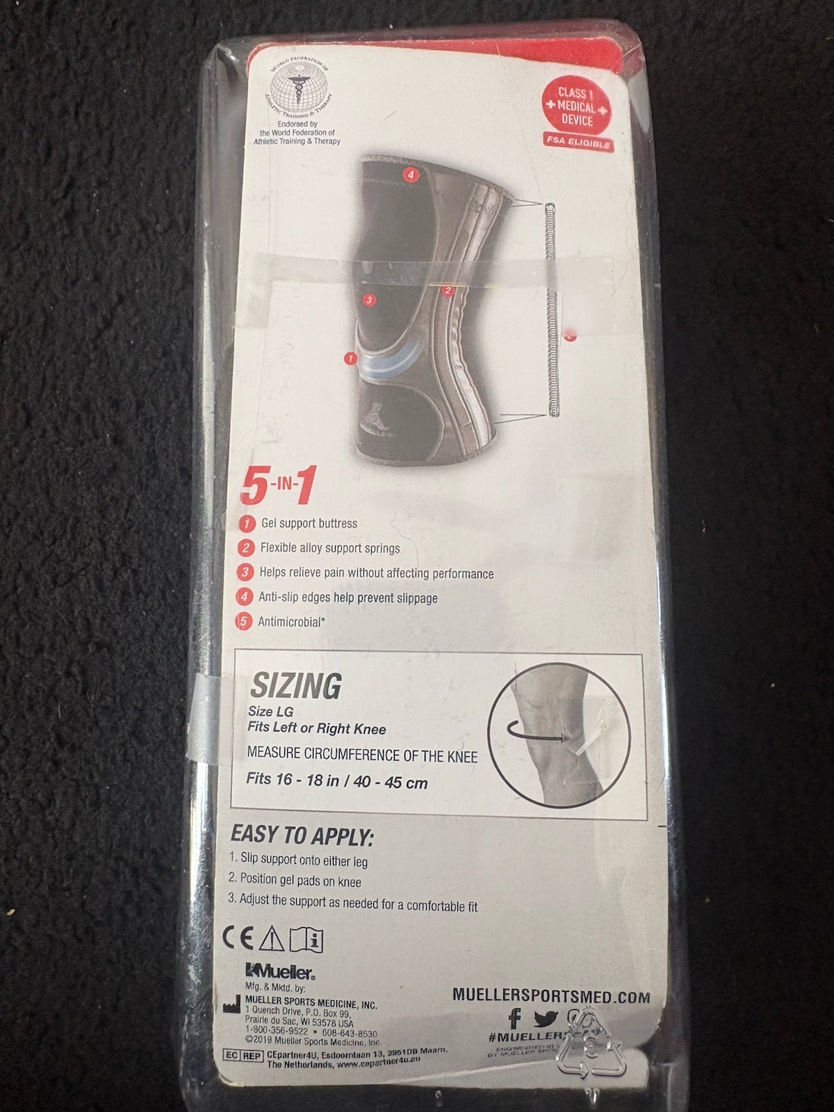 MüllerSport Knee Support Brace Hg80 Size Medium Moderate Support