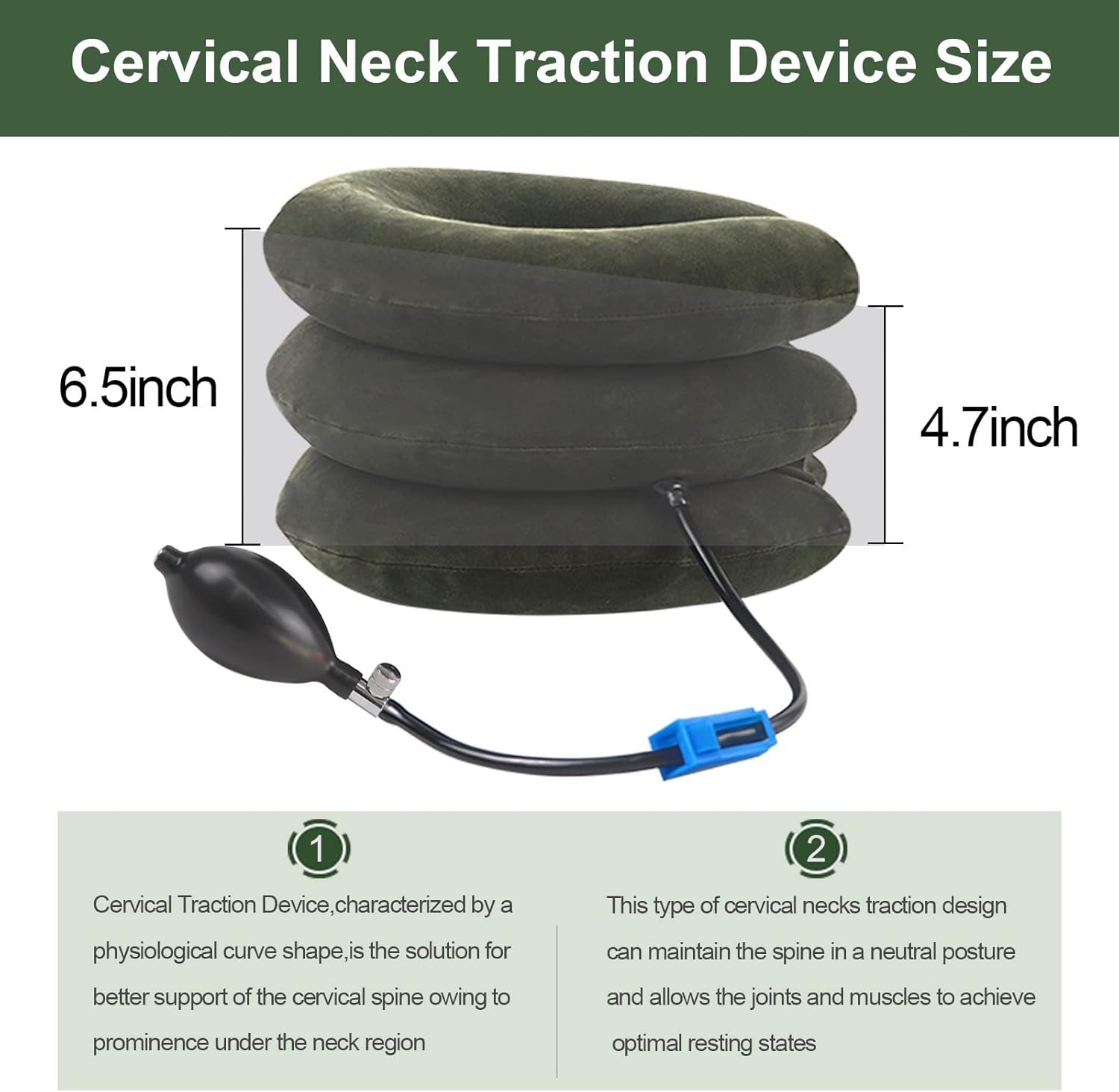 Lightweight Inflatable Cervical Device: Relief for Neck Discomfort & Stiffness