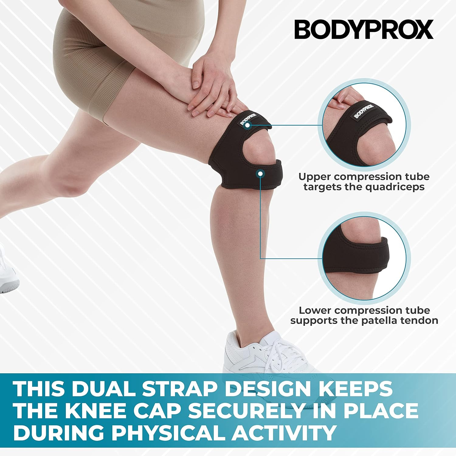 Dual Patellar Tendon Knee Strap Brace Adjustable Support for Running, Large