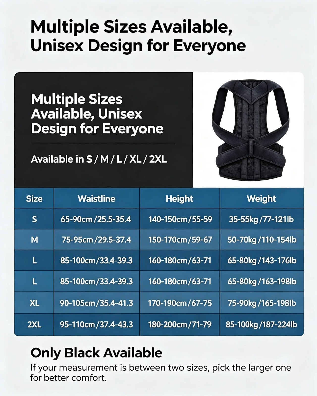 Posture Corrector Back Support Belt Thoracic Lumbar Brace Kyphosis Relief