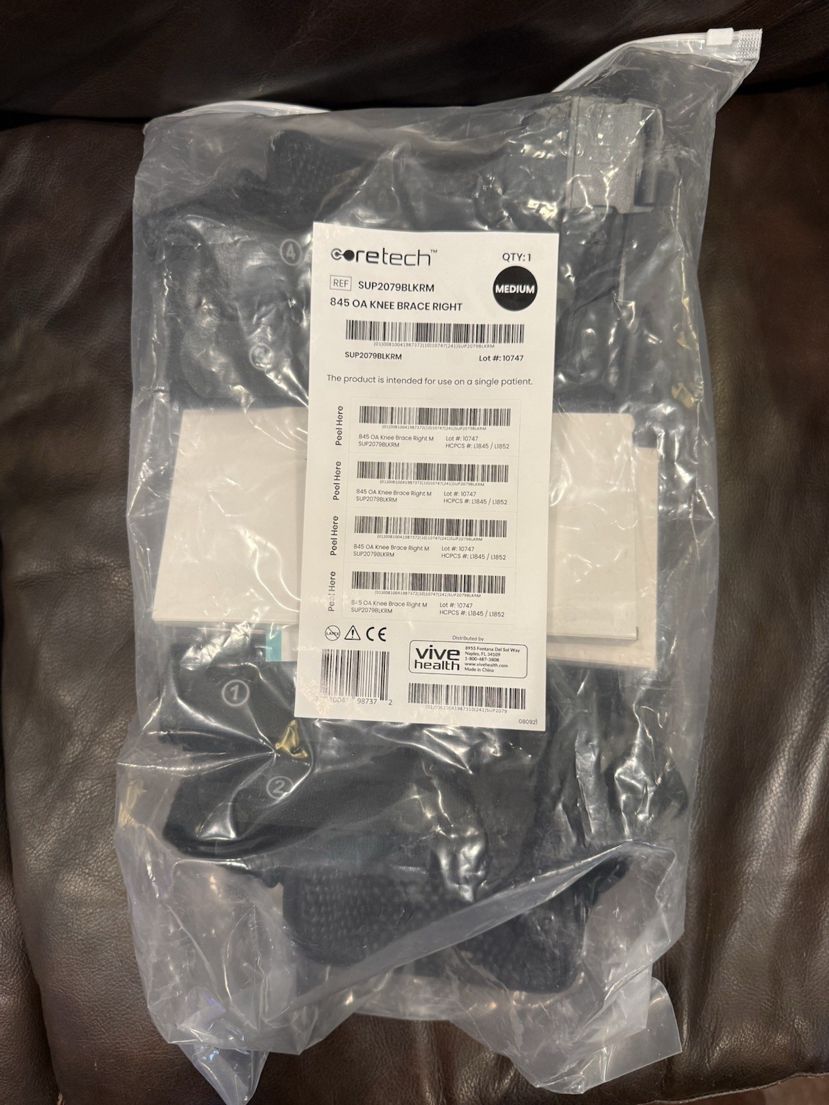 NEW Coretech 845 OA Right Side KNEE BRACE MEDIUM w/ Extension Angle Adjusters