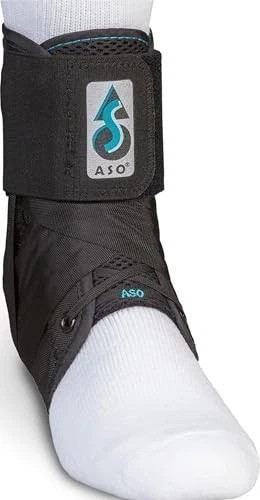 Ankle Brace Lace Up Stabilizer Sprain Support Black Nylon Figure 8 Straps Fits