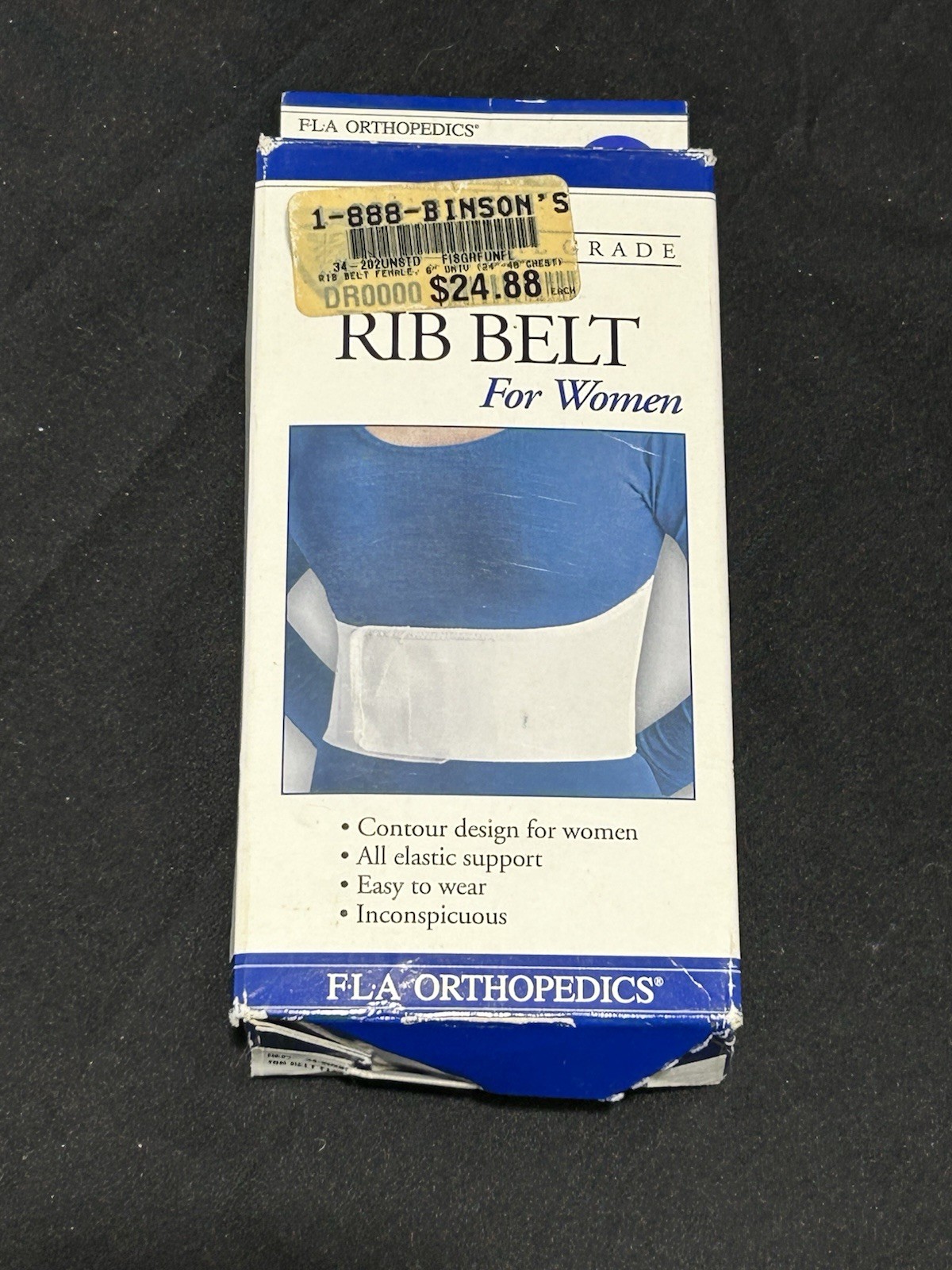 FLA Orthopedics Female Rib Belt designed to stabilize fractured ribs/sternums