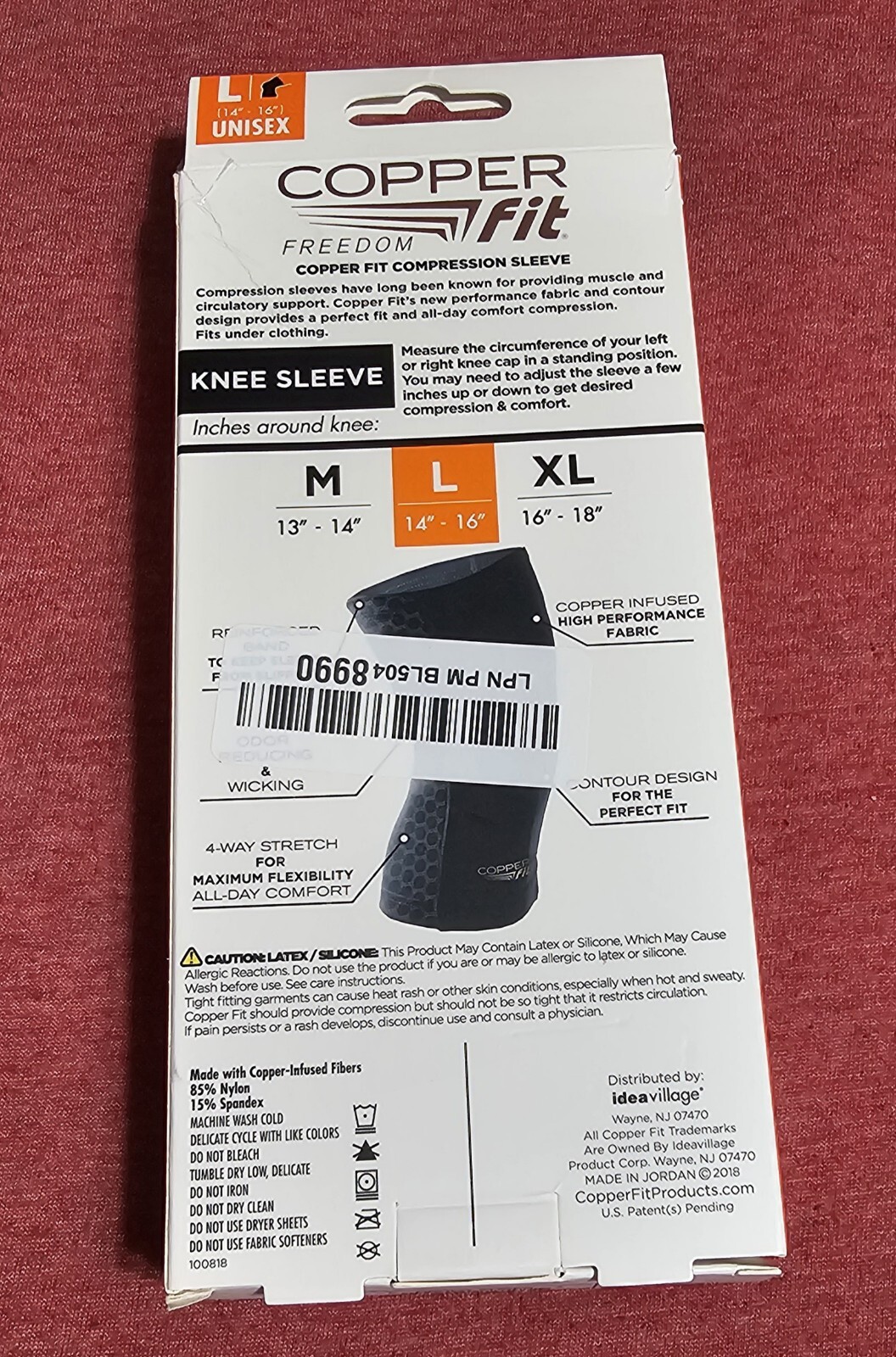 Copper Fit Compressio Sleeve in Black Size-L. 125