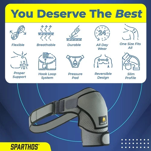Sparthos Shoulder Brace – Adjustable Support Sleeve for Torn Rotator Cuff, AC Jo