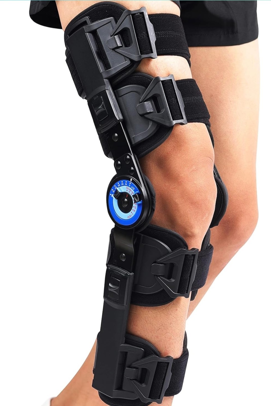 Orthomen Hinged ROM Knee Brace, Post Op Knee Brace for Recovery Stabilization.