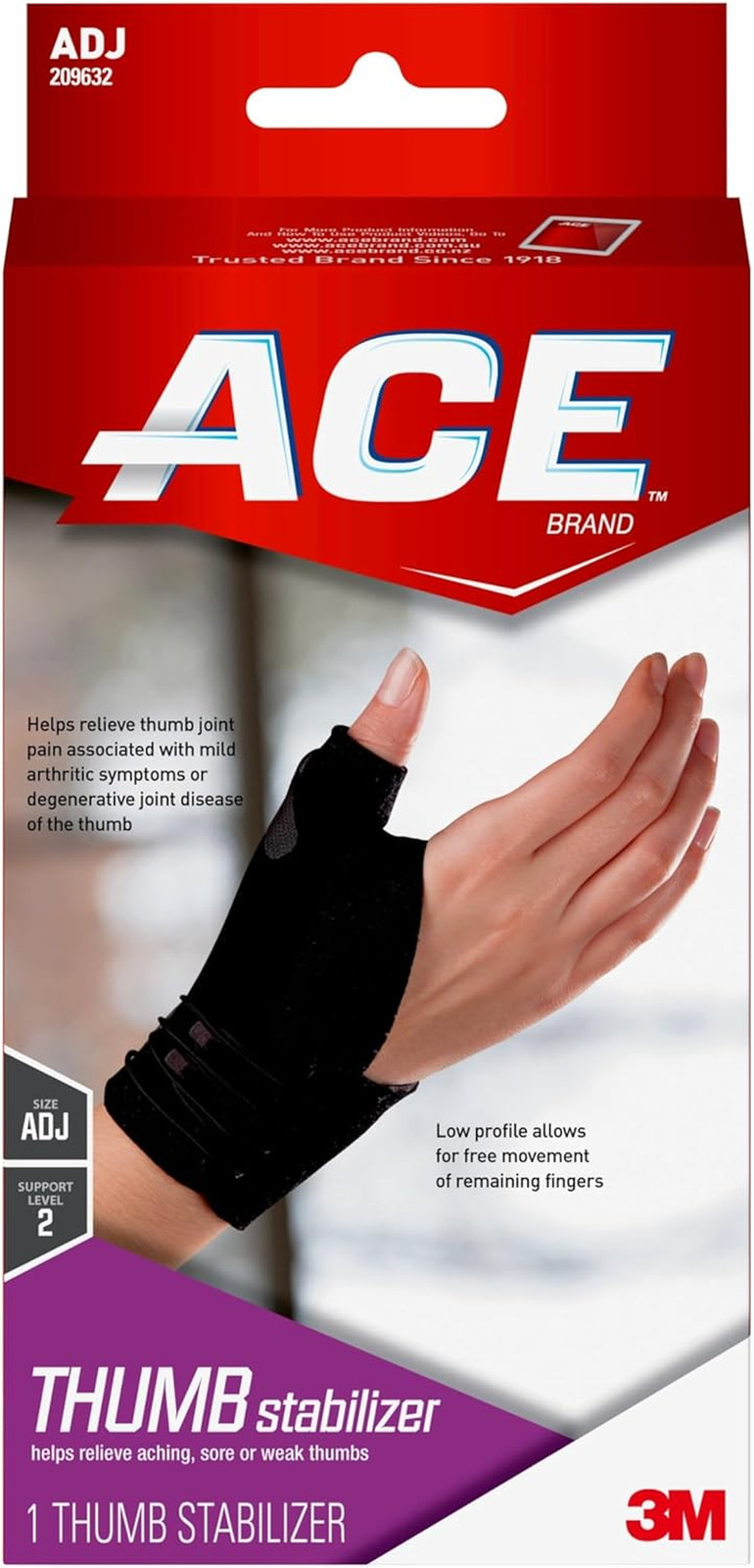 ACE Thumb Stabilizer Adjustable, Black