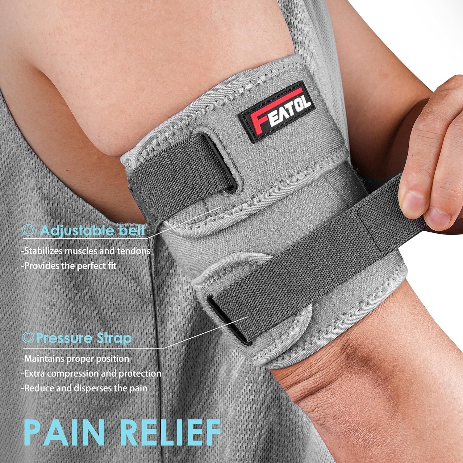 Compression Upper Arm Brace (Single), Biceps Tendonitis Support Brace for Men…