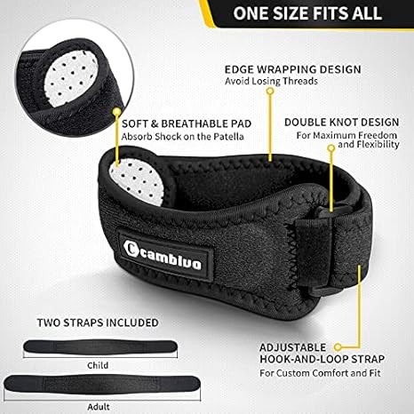 CAMBIVO Knee Support Straps – 2 Pack for Pain Relief in Sports & Daily Use