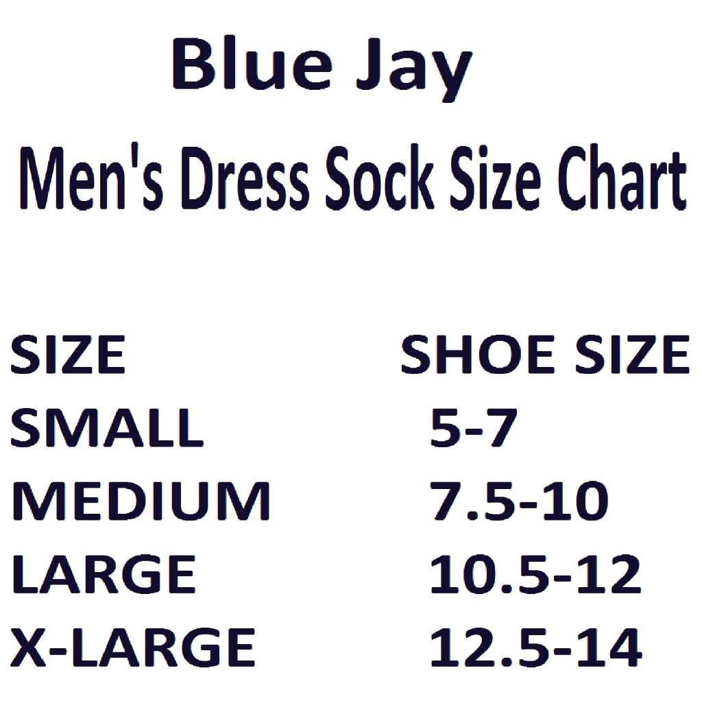 Blue Jay Brand Men’s Dress Socks 20-30 Black X-Large