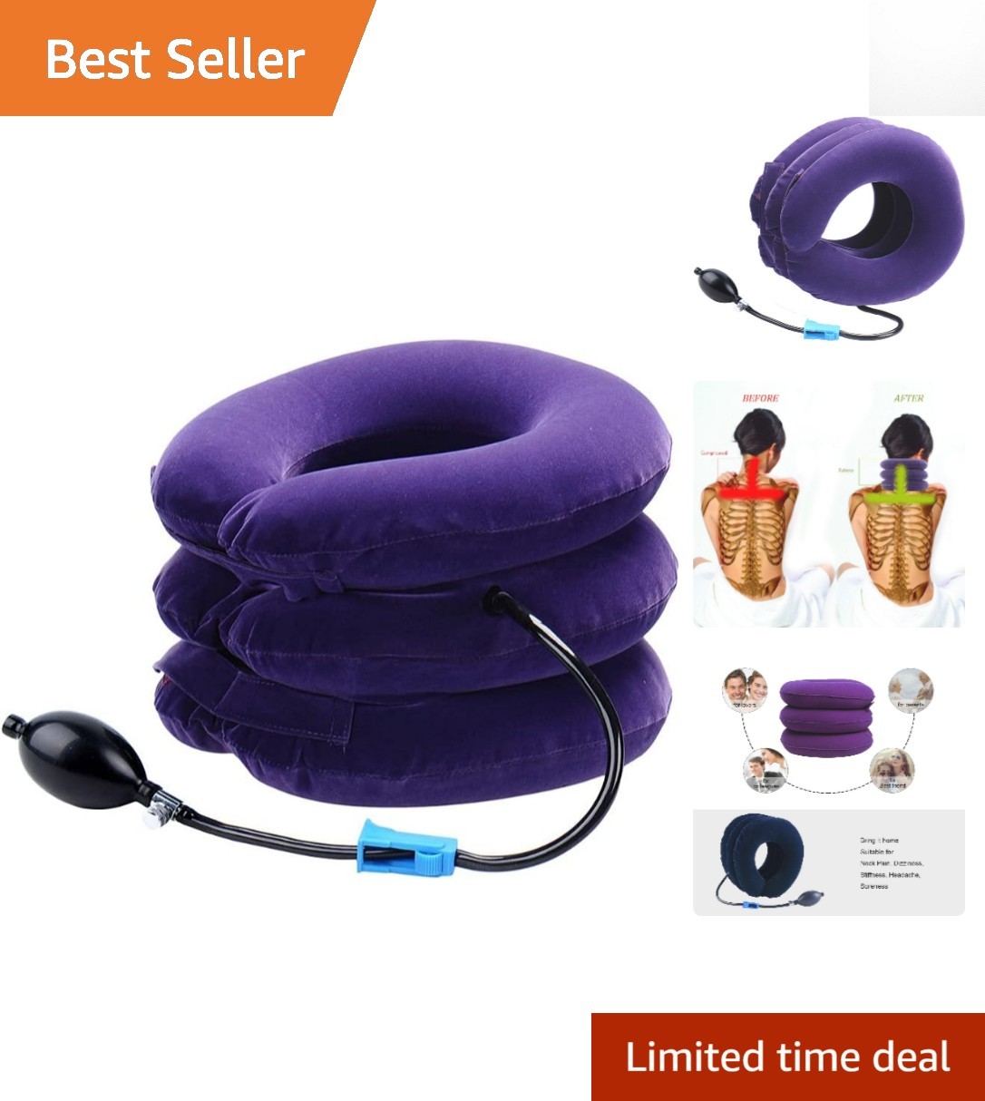 Lightweight Inflatable Neck Traction Unit for Effective Neck and Shoulder Relief