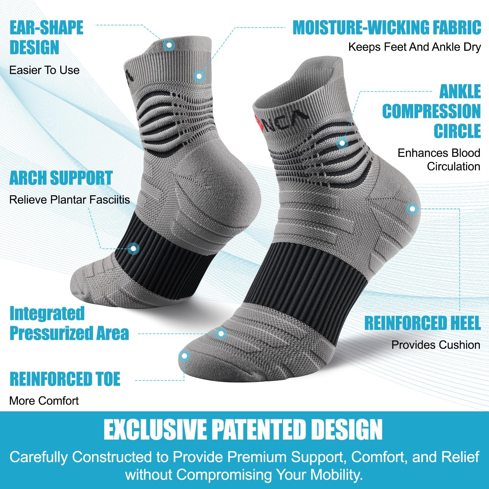 Compression Socks for & Men Circulation, Ankle Compression Stockings for Pain…
