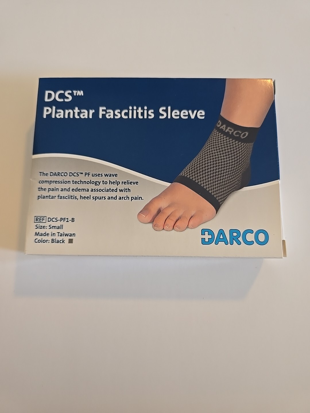 Darco DCS Plantar Fasciitis Sleeve Small Supportive Arch Compression Black